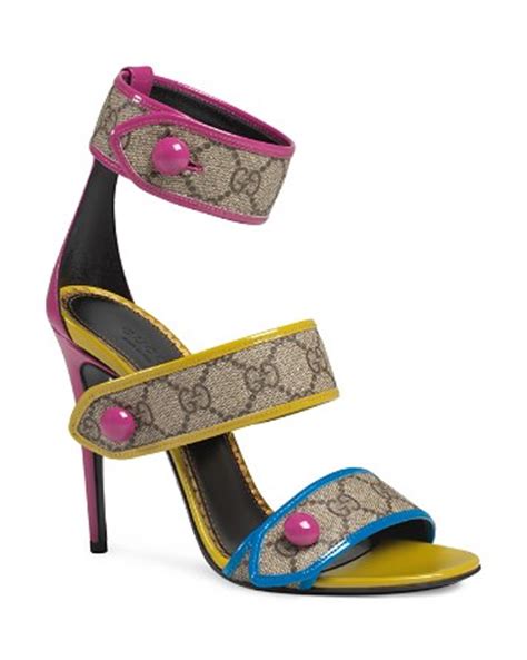 gucci harleth sandals|GUCCI GG Supreme Monogram Patent Harleth Ankle Strap .